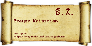 Breyer Krisztián névjegykártya